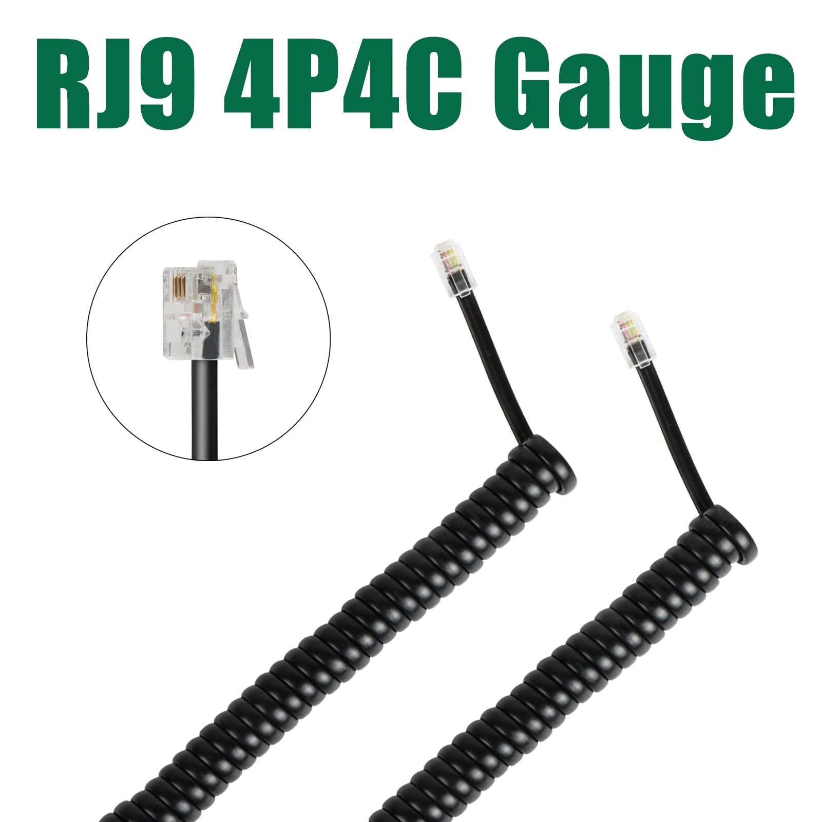 Desenredador de cable de teléfono para teléfono fijo, cable de teléfono fijo de 10 pies, sin enrollar y antienredos, cable giratorio de 360 grados (negro) (4)
