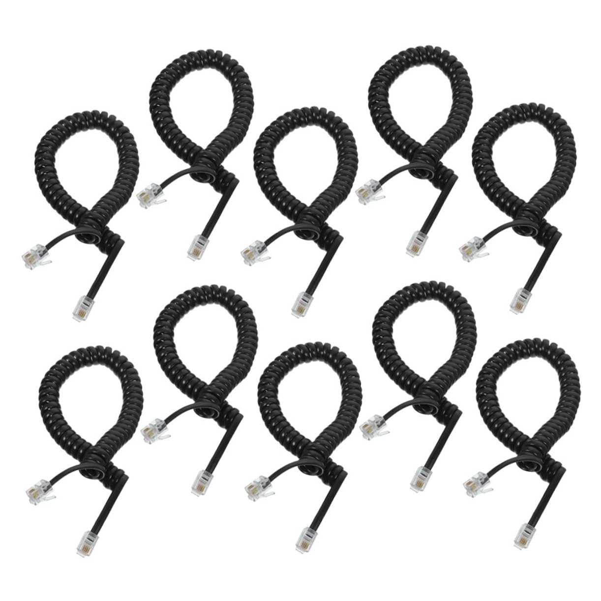 Cable de reemplazo del auricular negro OSALADI con diseño helicoidal duradero 8