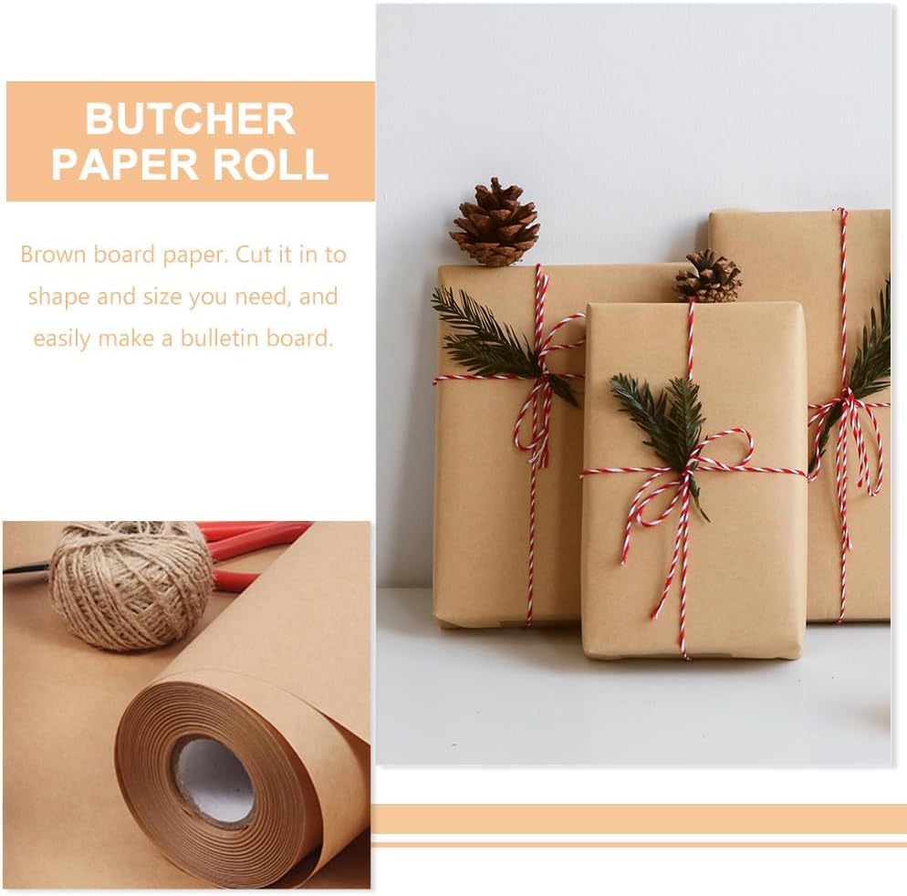 EXCEART Brown Kraft Paper Roll 33Ft X 12In Wrapping Paper for Diy Crafts Floral Bouquet Packaging and Drawing