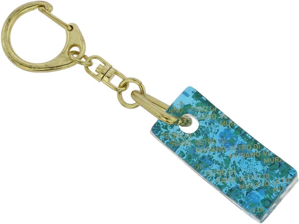 Glass Of Venice Murano Glass Colors Stick Keychain - Aqua Gold - Image 4