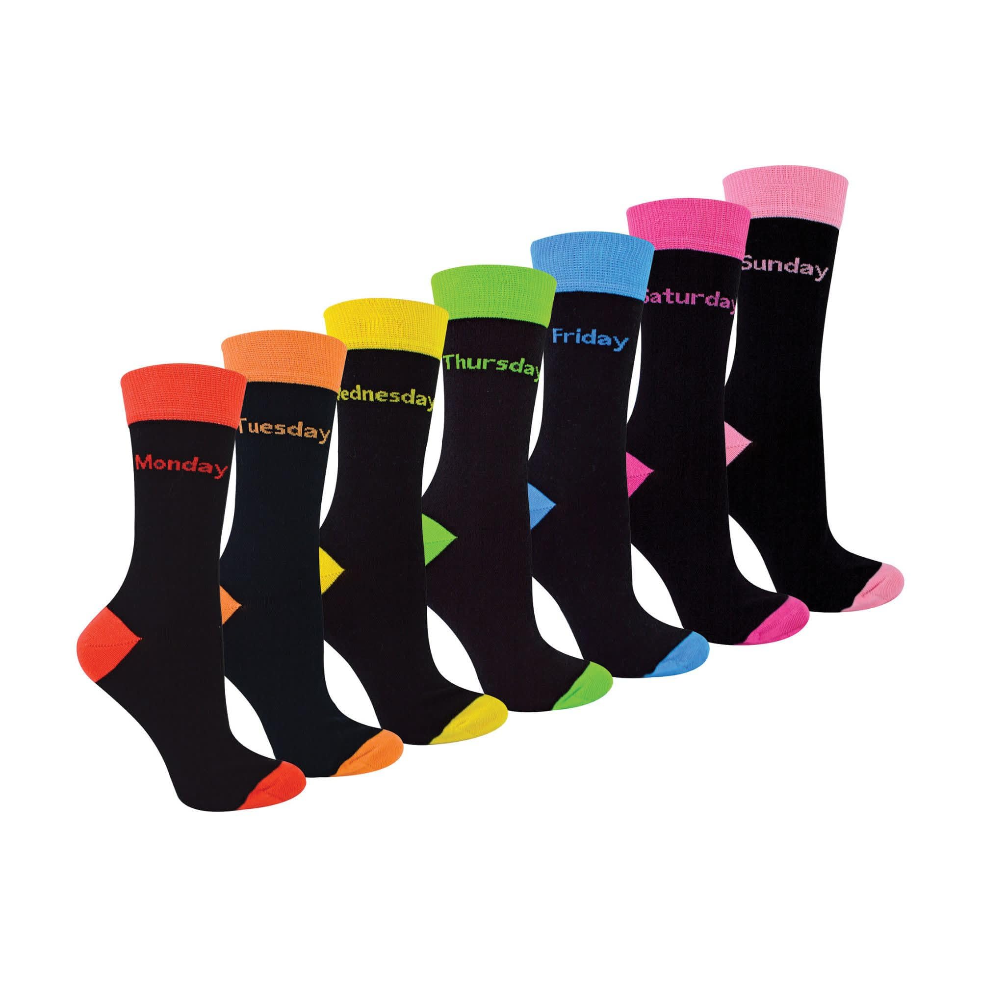 Sock Snob Women's 7 Pack Days of the Week Novelty Dress Socks - Size 4-8