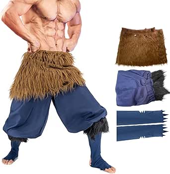 Amazon.com: Inosuke Cosplay Costume Apron Pants Anime Hashibira Pant ...