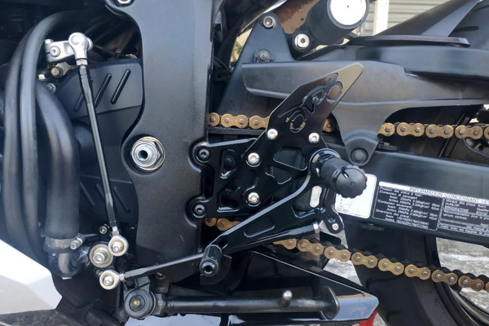 avdb-moto Platines/Commandes Reculées compatible avec HONDA CBR 600RR PC40 2007-2008, CBR 600 RR PC40 2013-2017, 600 RR PC40 2009-2012, CBR600RR PC40E 2021-2022 Racing AVDB (Noir)