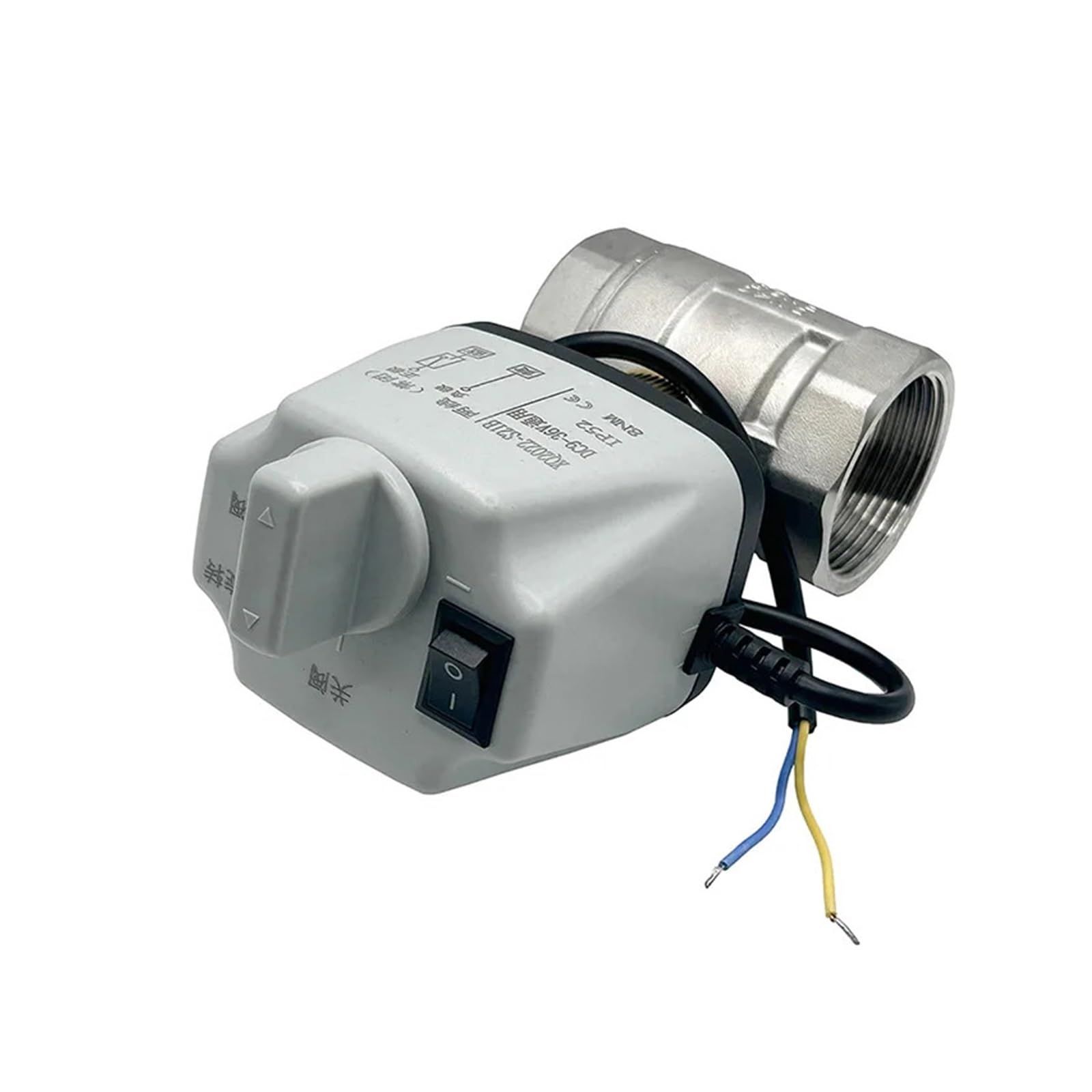 Valve motorisée Vanne à boisseau sphérique motorisée en acier inoxydable 1/2", 3/4", 1", 1-1/4", 1-1/2", 2", avec interrupteur manuel, vannes normalement fermées/ouvertes, commande à 2 fils(DN32,CLOSE