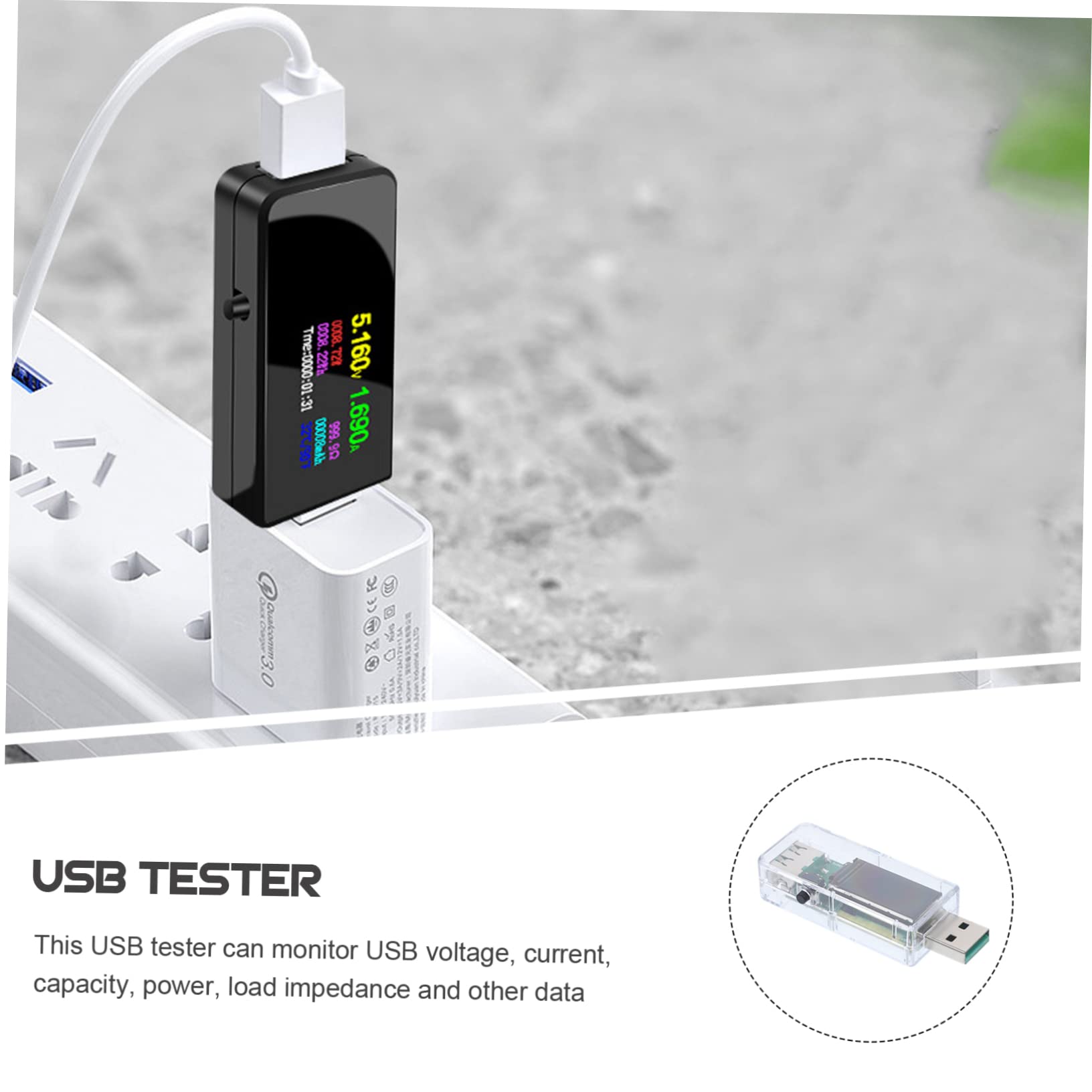 Hemobllo 5stücke Usb Tester Mit Farbdisplay Multifunktionales Messgerät Für Spannung Kapazität Leistung Für Ladegeräte Powerbanks Usb-geräte Lcd-anzeige