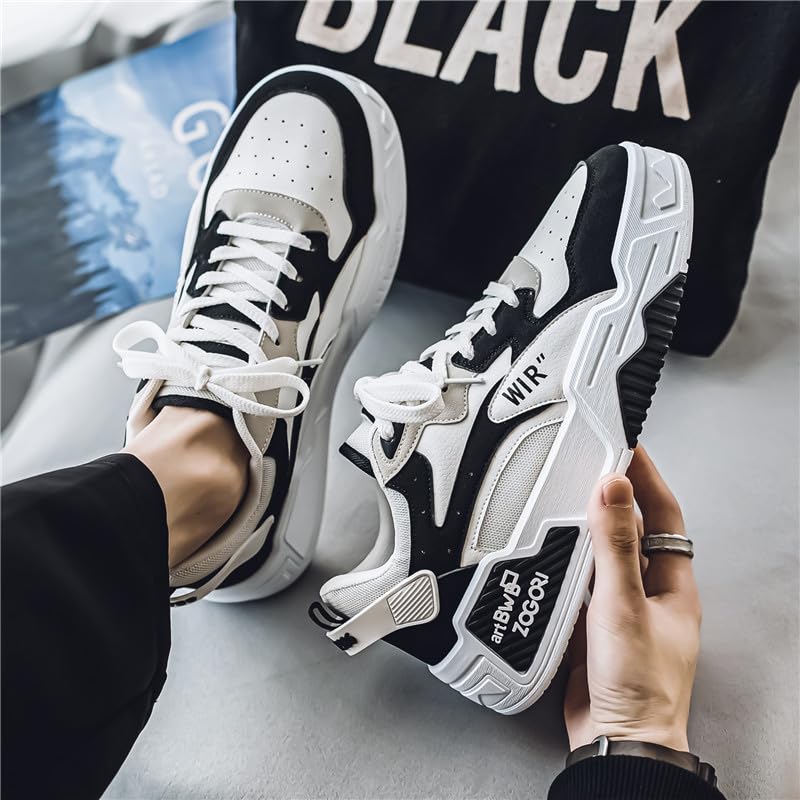 Men's Casual Shoes Comfortable and Fashionable Lace-up Thick-Soled Shoes Breathable Sports Skateboard Shoes Four-Season Sneakers2