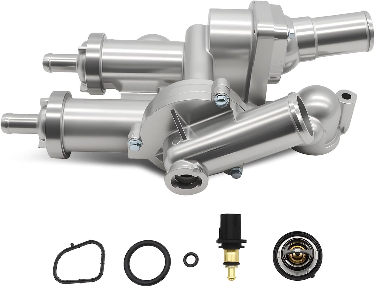 902-319 4884873AA Aluminium Engine Coolant Thermostat Housing Compatible with Compass Patriot 200 Sebring Journey Avenger Caliber 2.4L 2007-2020 68003582AB
