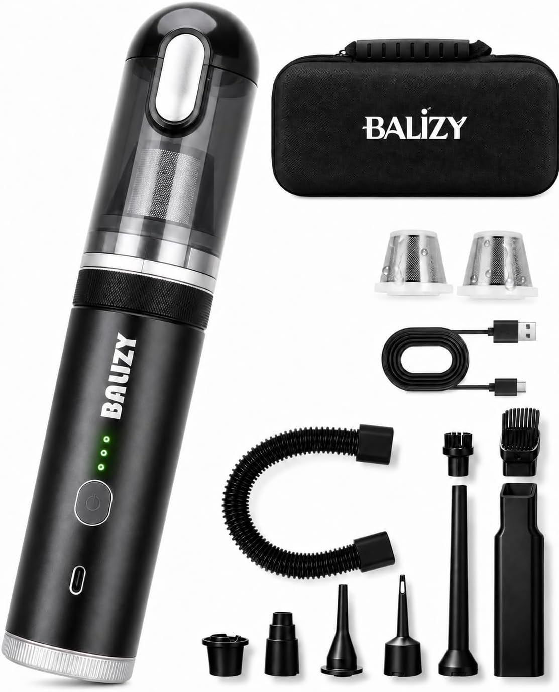 Handheld Vacuum,4-in-1 Cordless Car Vacuum Cleaner&Air Blower,Black