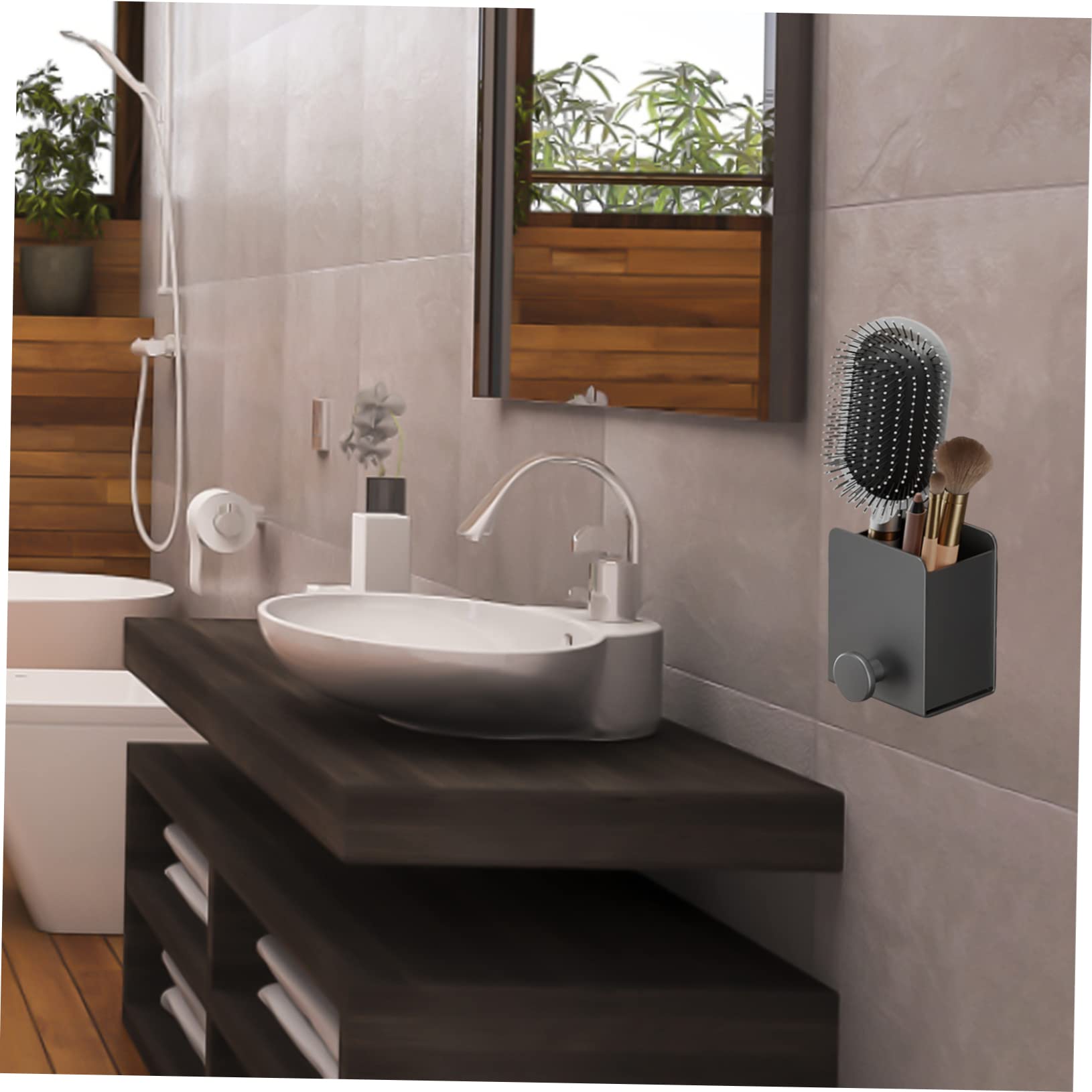 Organizador de estante de baño con soporte para cepillo de dientes y estante de almacenamiento de pasta de dientes, organizador de ducha montado en la pared para cepillo de dientes eléctrico, aleación