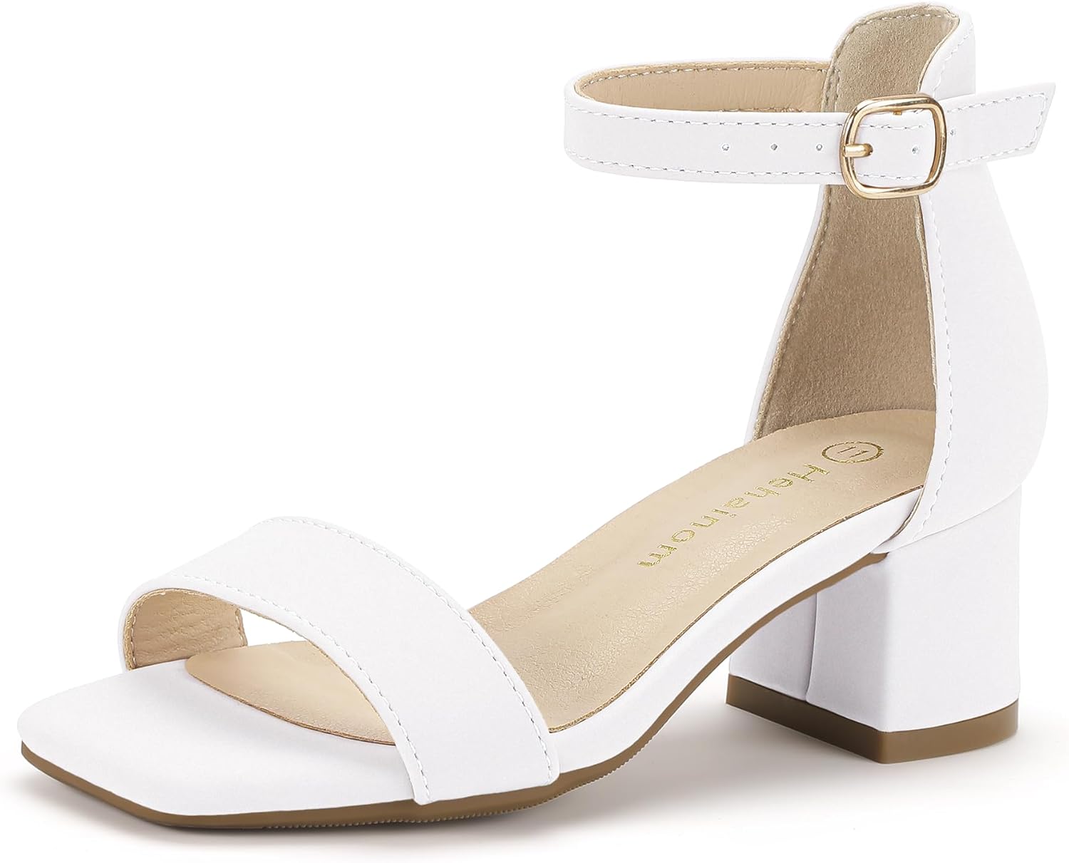 HEHAINOM Girls Heels - Square-Toe Ankle Strap