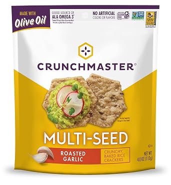 Crunchmaster Multi-Seed Crackers, Roasted Garlic, 4 oz.