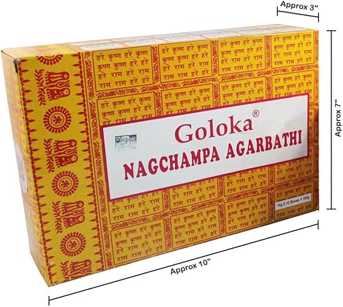 Miniatura 3 de Goloka Nag Champa - Varitas de incienso, juego de 12 unidades, 0.56 oz cada uno