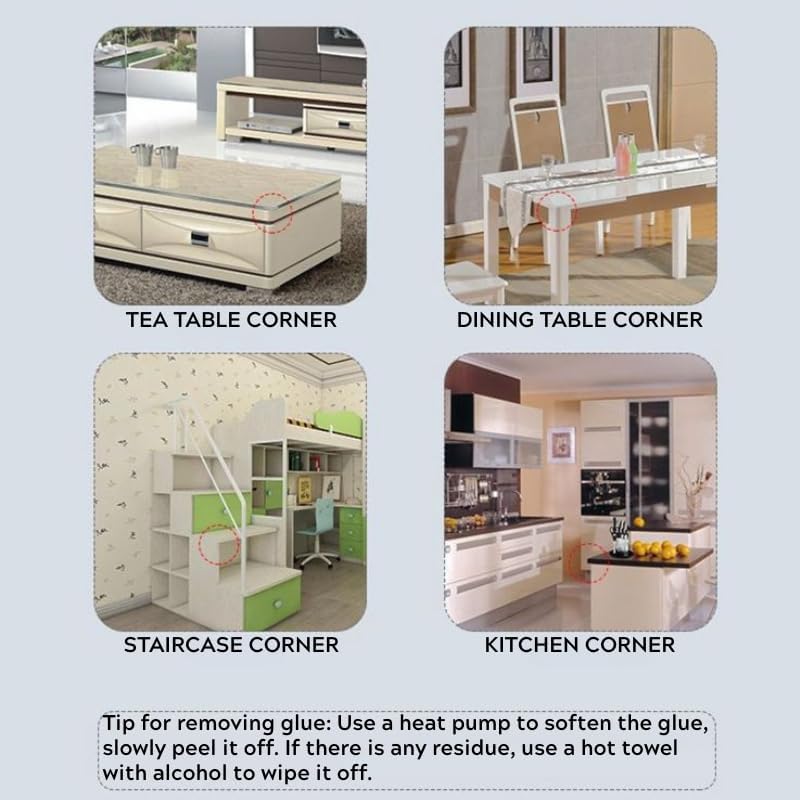 4PCS Clear Corner Protectors for Baby – Thickened Round Silicone Table Corner Guards – Soft Edge Cushion for Furniture, Glass, Coffee Tables – Child Safety Bumpers for Toddlers & Kids