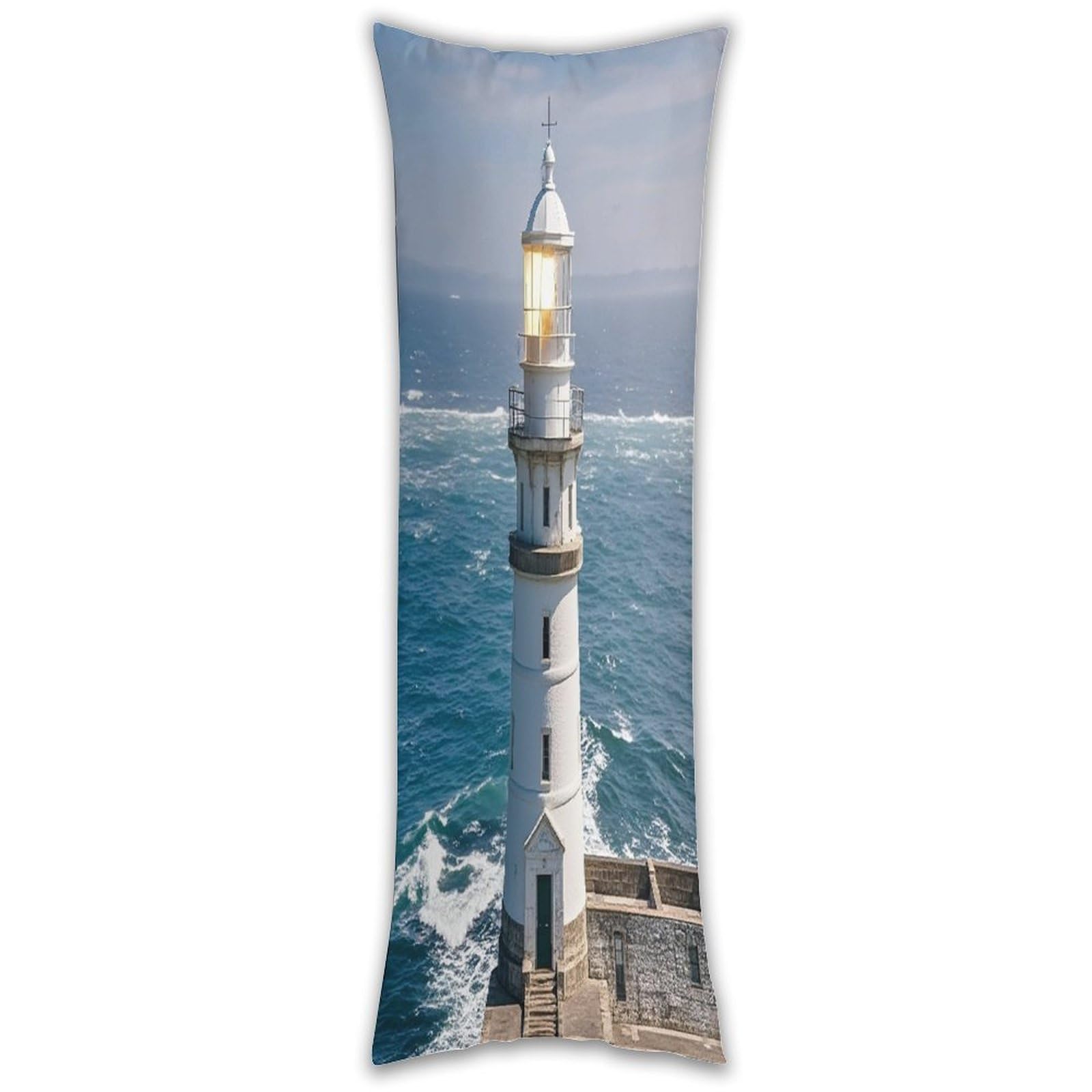 Lighthouse Sandbeach Pillow Cases Breathable Vertical Long Pillowcase Body Pillowcase with Hidden Zipper Closure Soft and Cozy Pillow Cover 20x54 Inches for Bedroom Couch