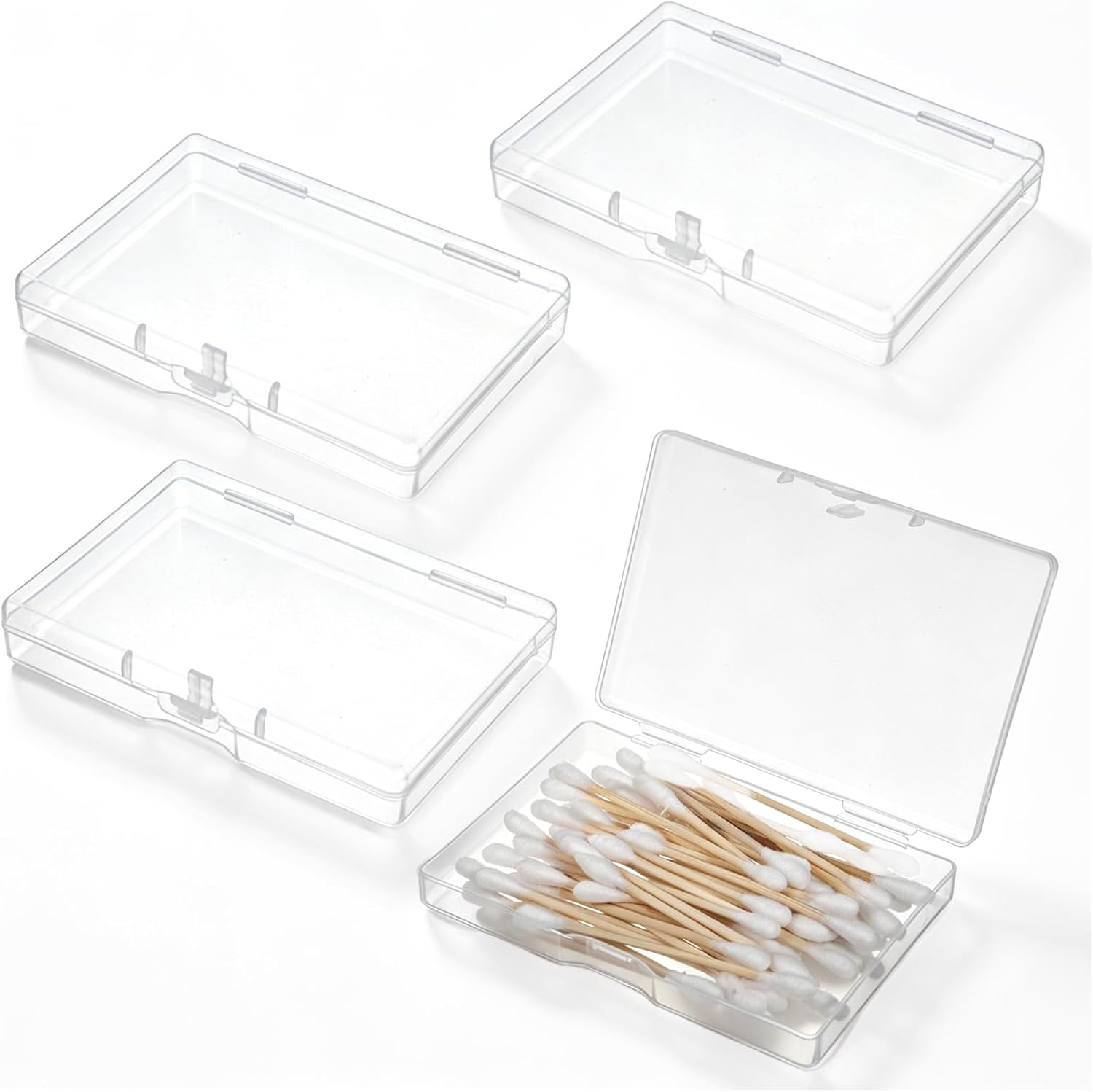 4PCS Portable Travel Cotton Pad Holder, Cotton Swab Holder for Travel