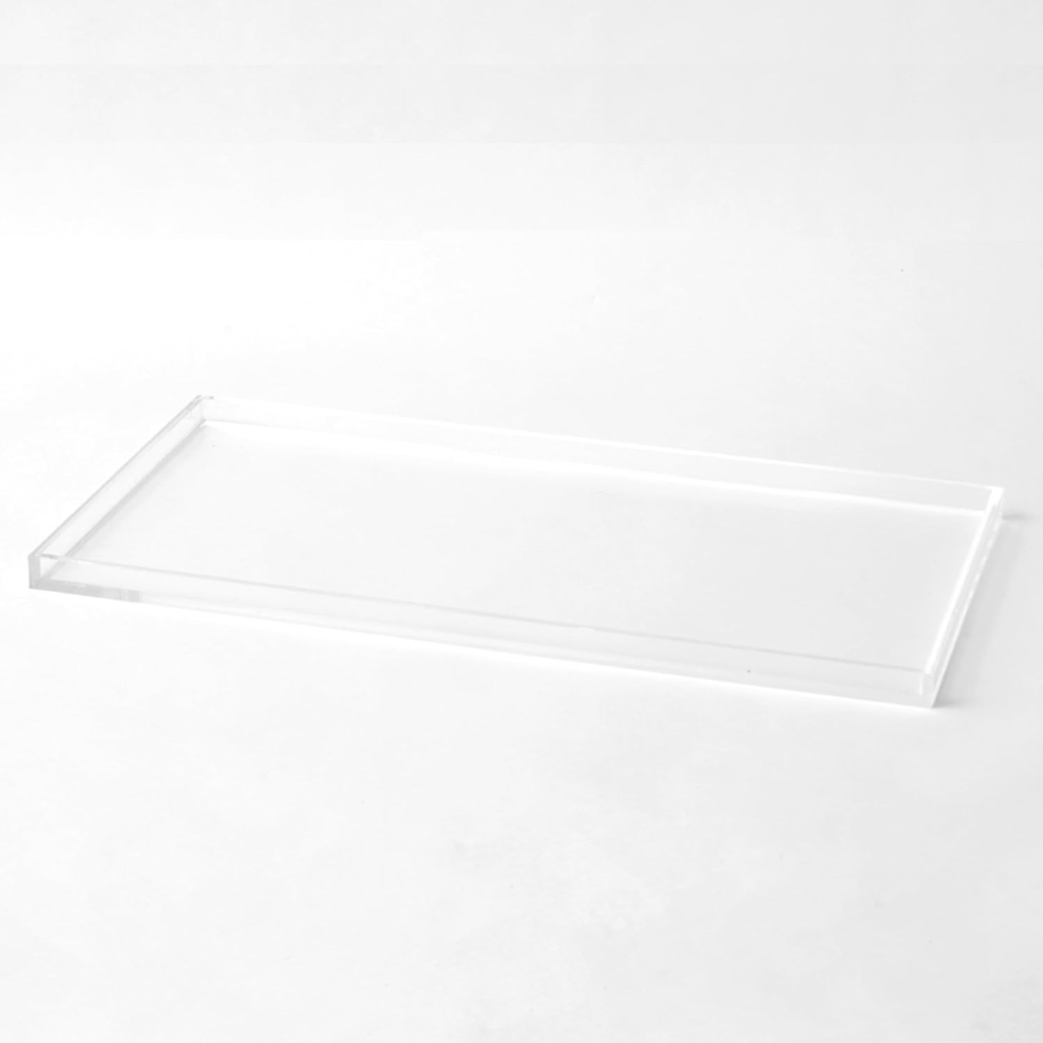 Hiddin Clear Acrylic Pet Feeder Overflow Tray, Modern Spill Mat for Dogs and Cats, Protects Floors from Water and Food Mess, Durable Lucite Design, Easy to Clean, Pairs with Elevated Dog Bowl Stand