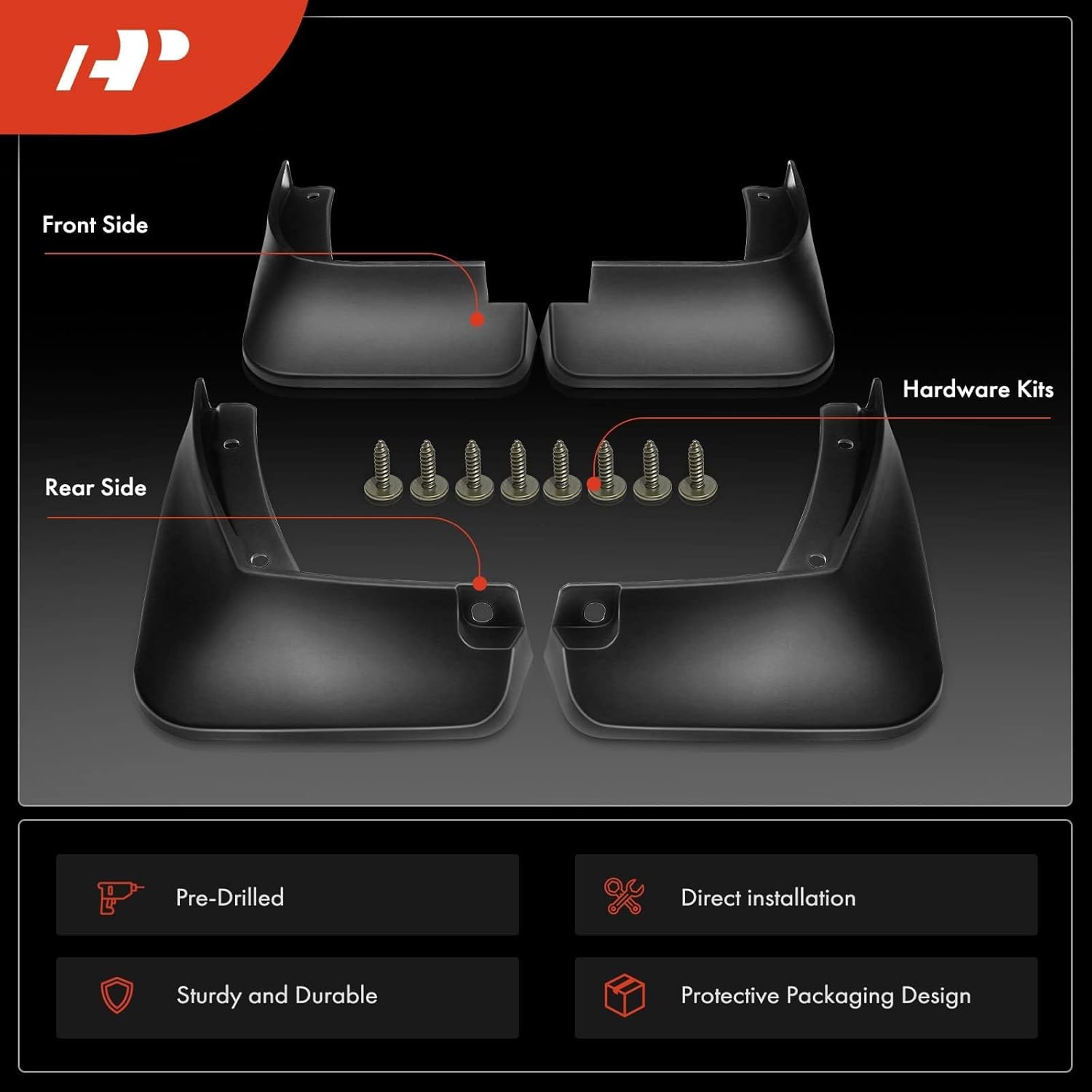 A-Premium Mud Flaps Compatible with Hyundai Elantra 2021 2022 2023, No Drilling Required Mud Guards with Hardware Accessories, Set of 4 Front and Rear