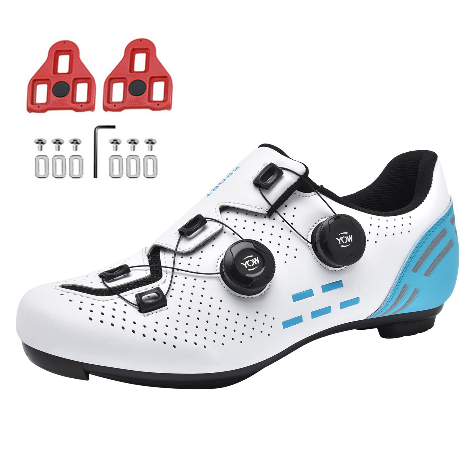 JiuQing Scarpe da Ciclismo da Uomo Compatibili con Le Tacchette Peloton SPD Delta per Bici da Strada per Interni Ed Esterni