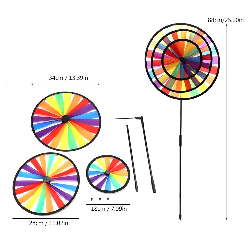 Flower Windmill, Pinwheel Whirligig Rainbow Colored for Outdoor Garden Party Children's Outdoor Entertainment Supplies Children's Outdoor Recreation Rainbow Wind