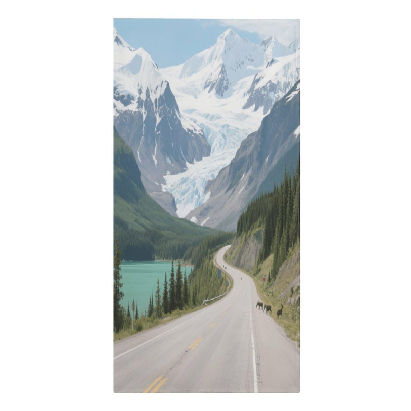 Fekiloot Men's Style Icefield Highway Large Beach Towel, Travel Towel For Adults Wo, Pool Towels For Beach, Camping, Swim Pool, Gym, Sports& Yoga 61.4"X30.3"