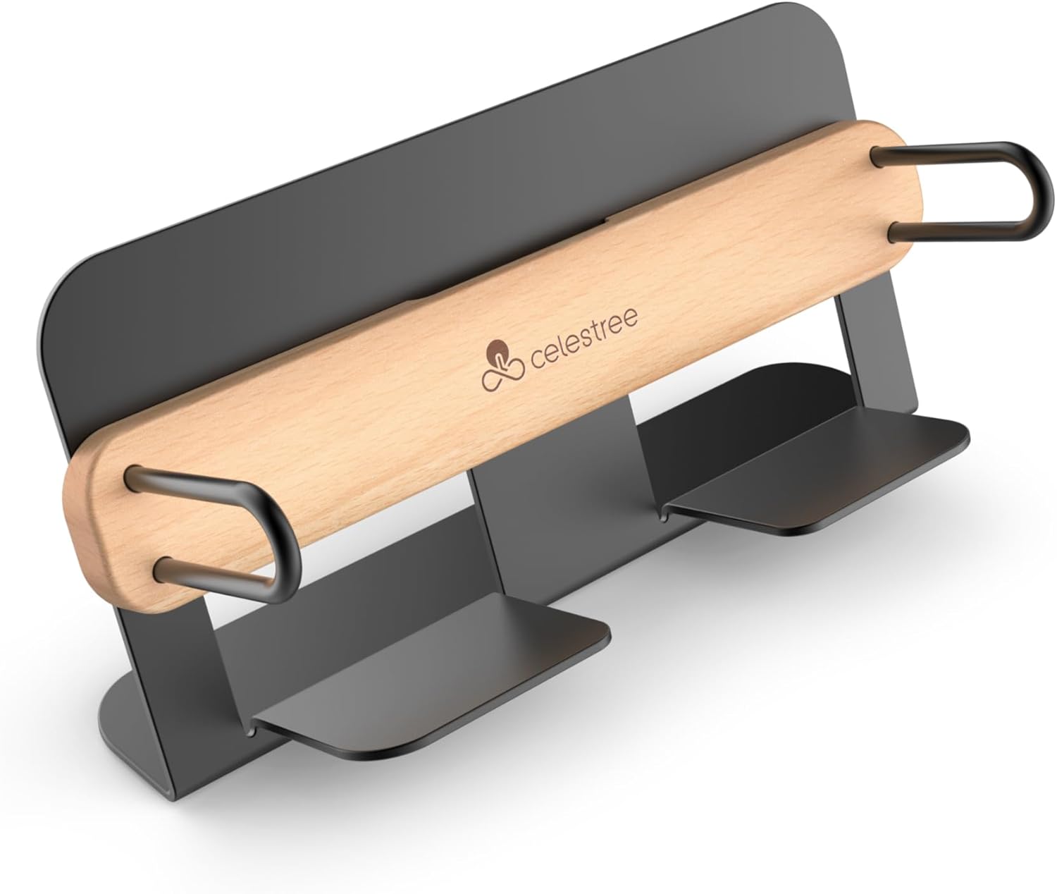 Napkin Holder for Table - Guest Towel Holder Tray for Bathroom Rectangular Wood and Iron Tray with Weighted Arm, Windproof Organizer for Kitchen Dining Table