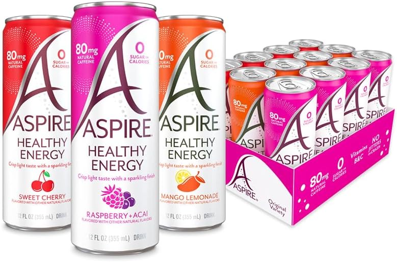 Classics Variety Pack, Healthy Energy Drink 80mg Natural Caffeine, Zero Sugar No Carbs Keto Friendly, 12 Pack Green Tea Sugar Free Drink Low Caffeine Zero Calorie