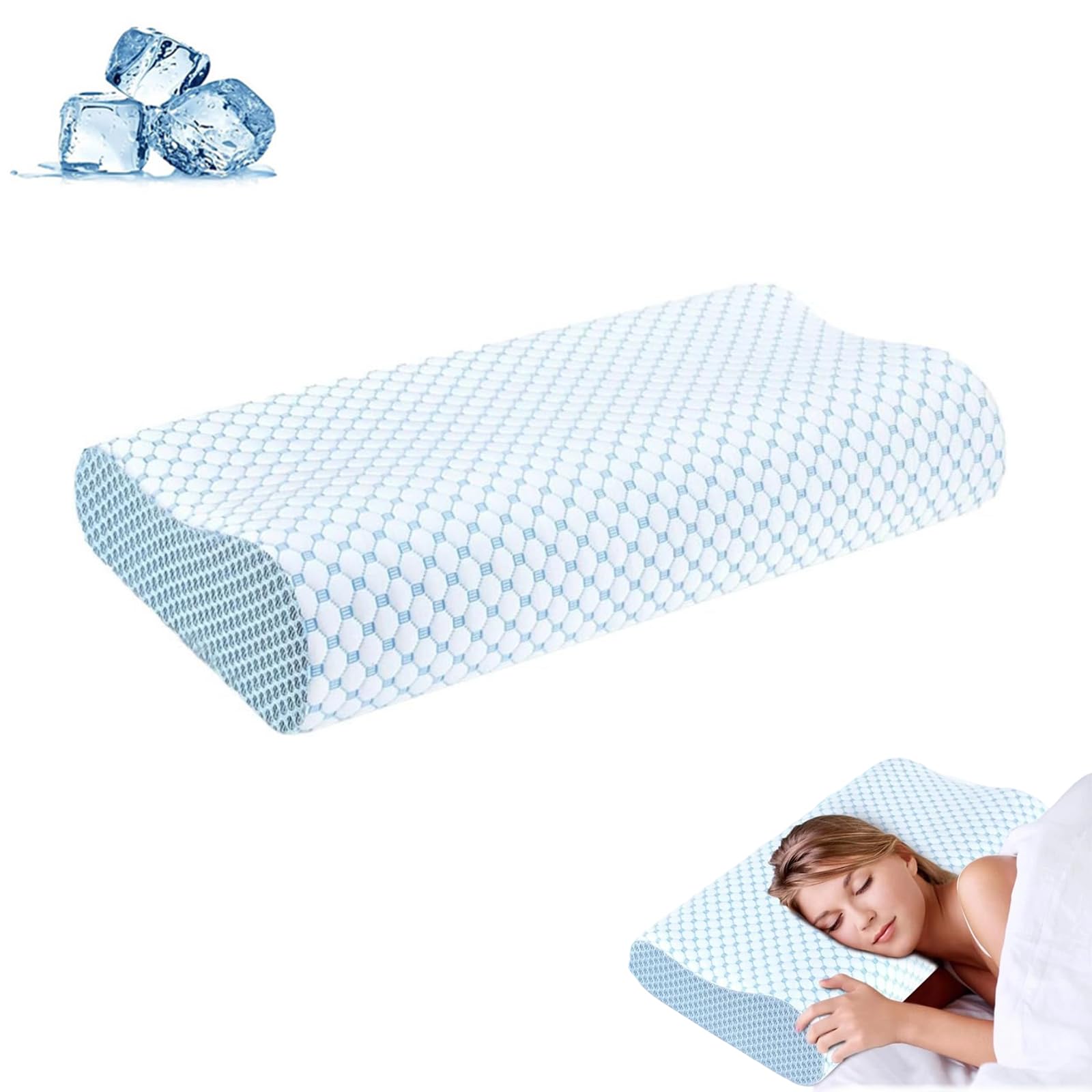Oreiller rafraîchissant Zyculow en mousse mémoire de forme haut de gamme 50x30