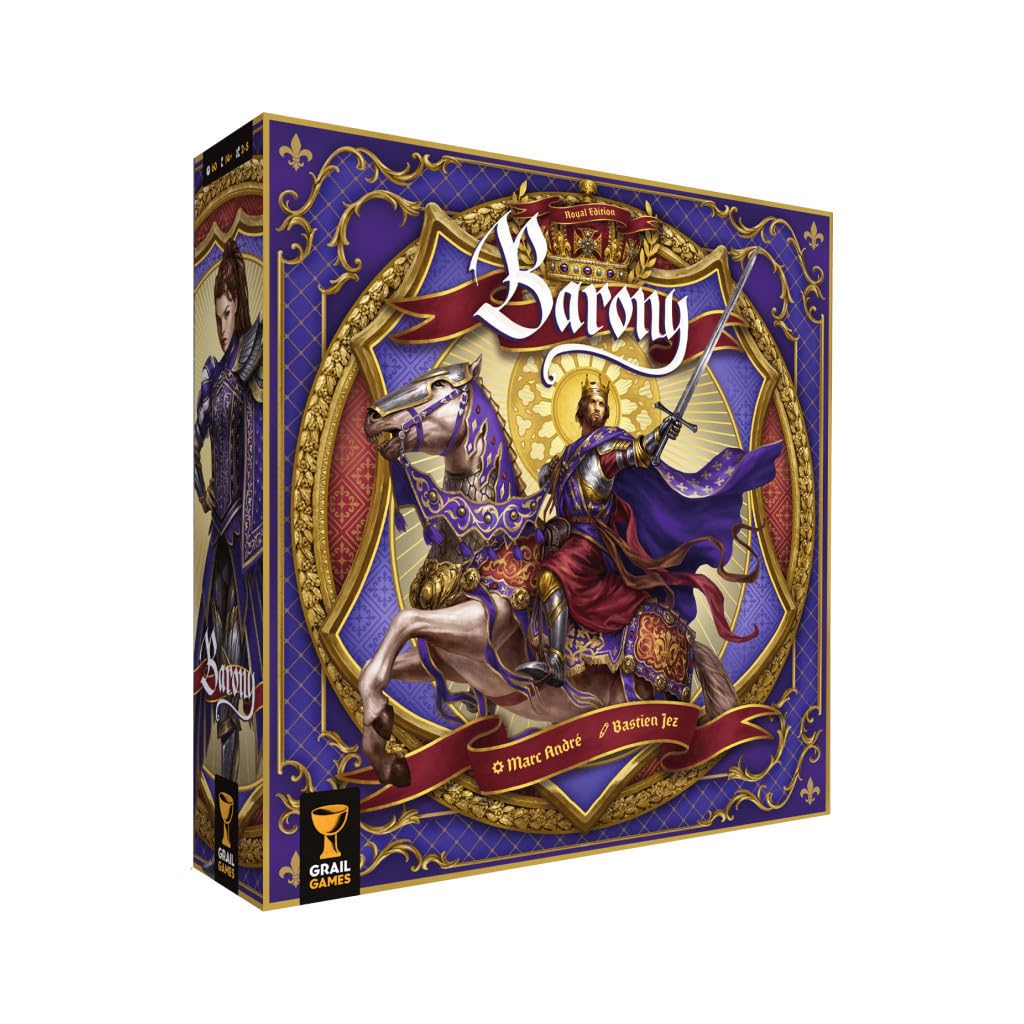 Barony – Édition Royale | Jeu de Société Stratégique Médiéval | Bruno Cathala | Inclut l’Extension Sorcellerie & Nouveaux Pouvoirs Asymétriques | 2–4 Joueurs