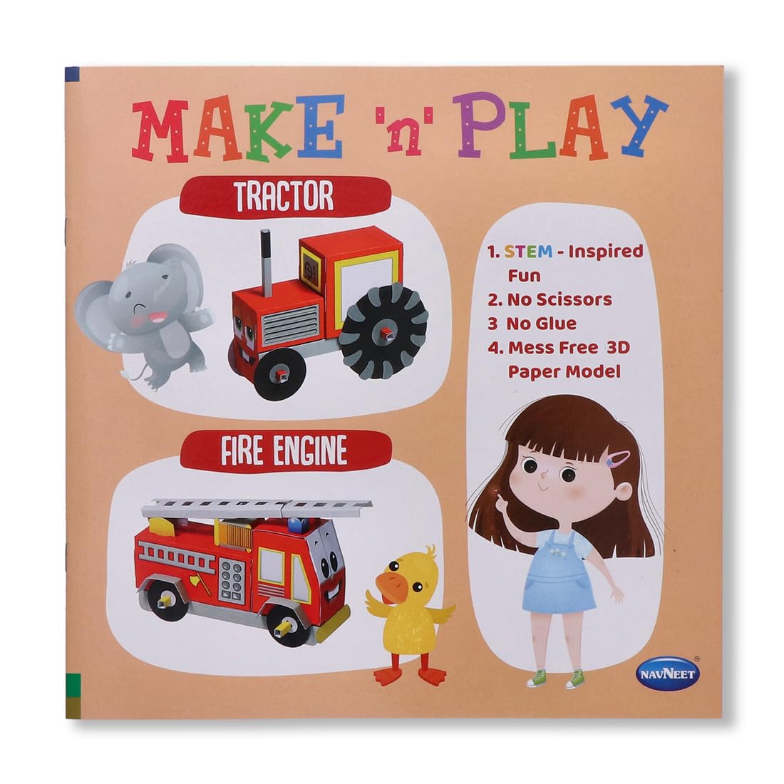Make 'N' Play-Tractor&Fire Engine,Adult,Multicolor