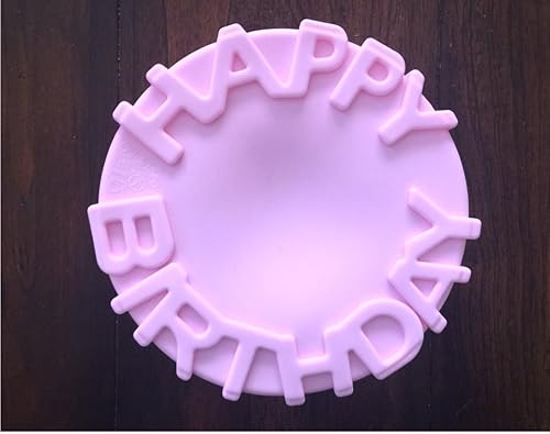 Molde de gelatina de caramelo de chocolate redondo de silicona de feliz cumpleaños