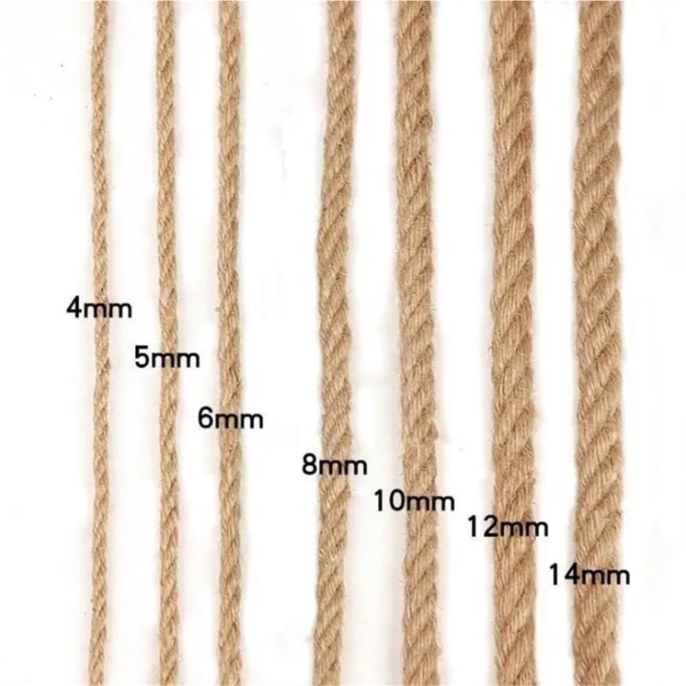 Corda di iuta, Corda di iuta naturale, diametro 1 mm-20 mm, adatta for il fai-da-te(3mmx200meter)