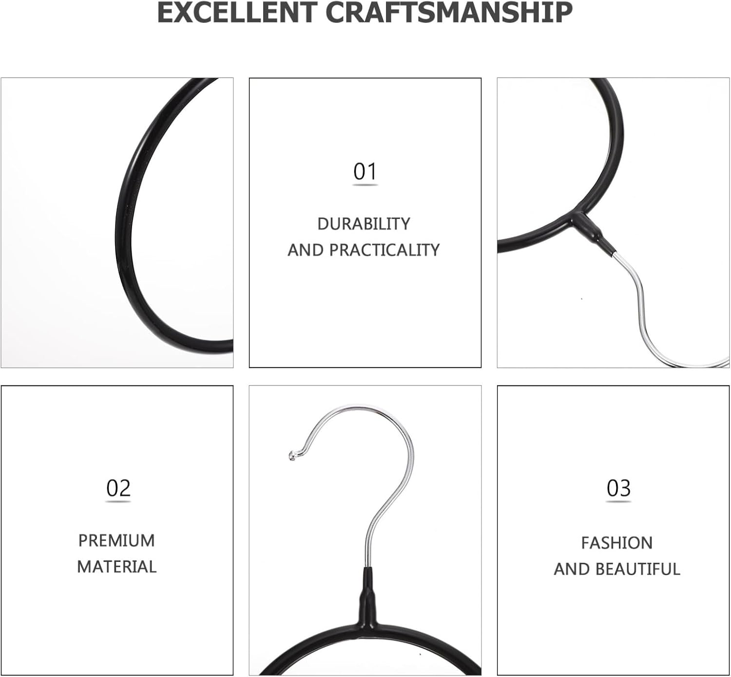 GLEAVI 8pcs Black Large Iron Wire Multi-Functional Scarf Tie Belt Hanger Rack Closet Organizer for Shawls Towels and Accessories Storage