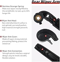 Vista 3 de Escobillas limpiaparabrisas traseras de repuesto de OTUAYAUTO para Audi Q3 2015-2024, conjunto de brazo y escobilla