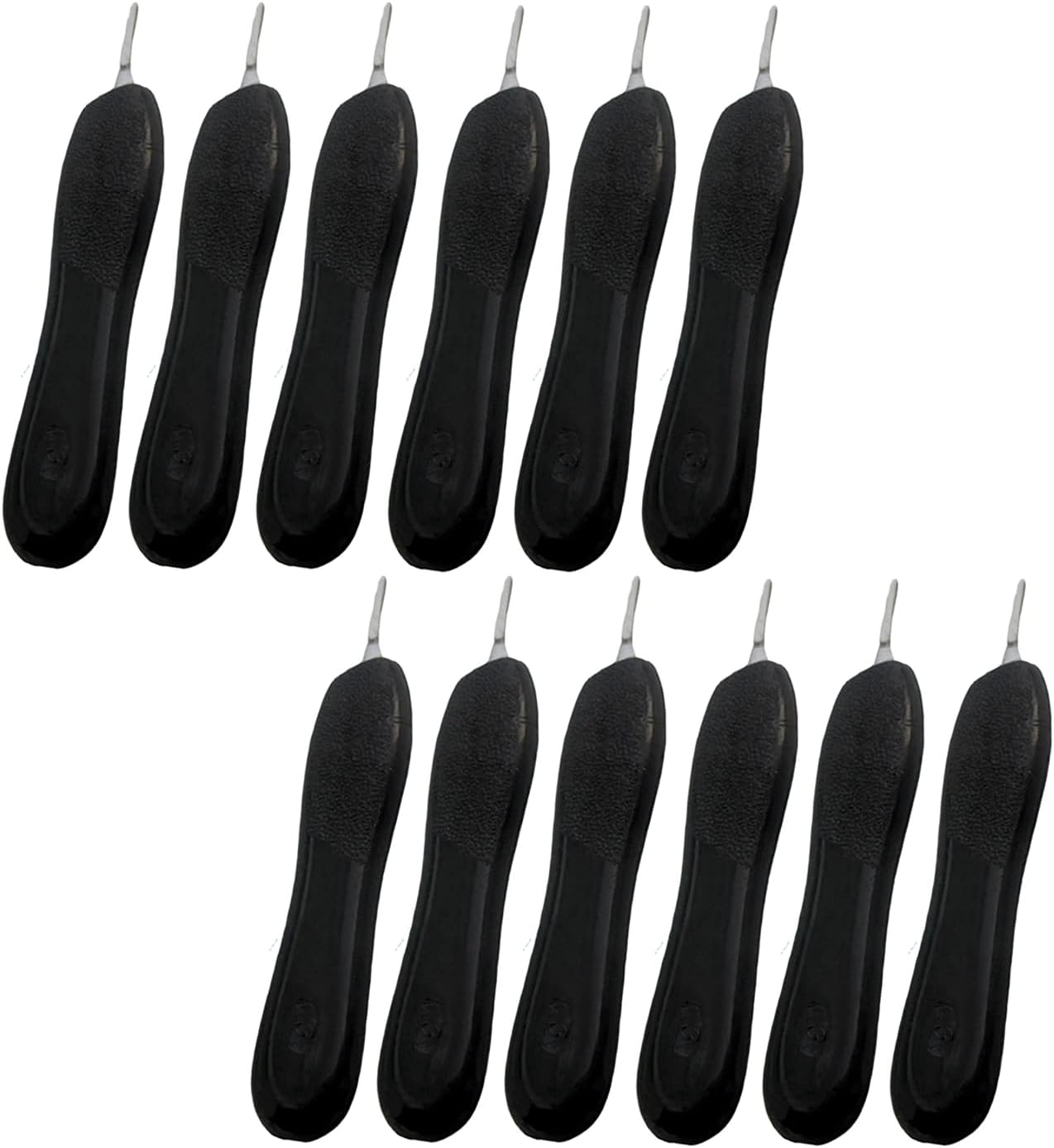 OdontoMed2011 Set of 12 Pieces Scalpel Knife Handle #3 Black Plastic Grip ODM Instruments