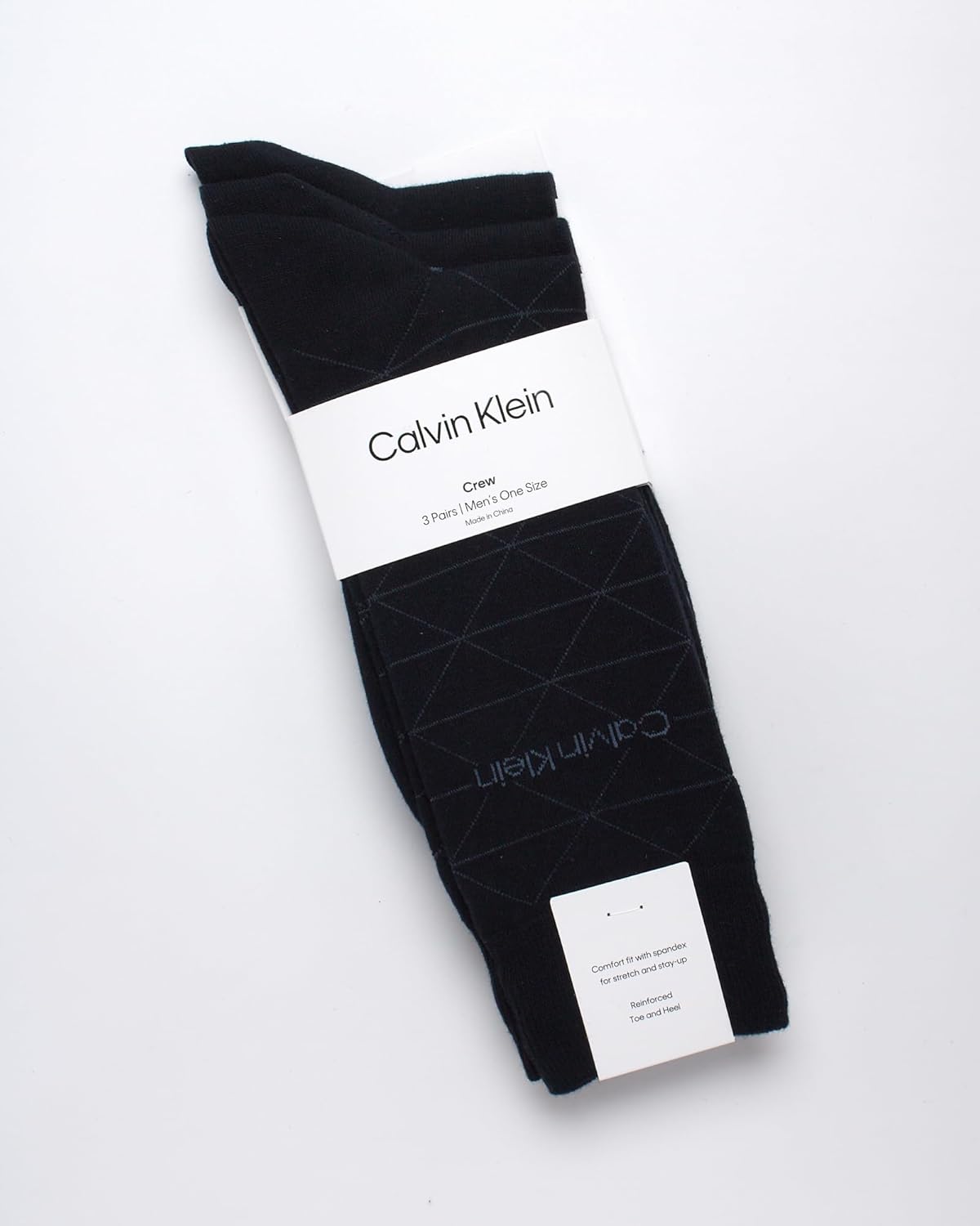 Calvin Klein Mens Dress Socks - 3 Pack Breathable Cotton Blend Patterned Crew Socks for Work, Business, and Formal Wear - Image 2