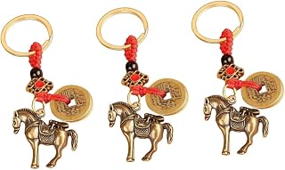 Artibetter Car Key Chain 3pcs Horse Keychain Vintage Horse Keyring Purse Backpack Hanging Key Pendant Animals Keyring Omamori