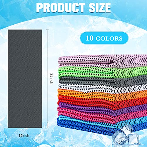 Image of Maitys 200 Pcs Cooling Towel Bulk 32 x 12 Inch Microfiber Ice Towel Cold Soft Breathable Sport Towels for Neck and Face Chilly Sweat Towels for Hot Weather Athletes Gym Yoga Workout (Multicolor)