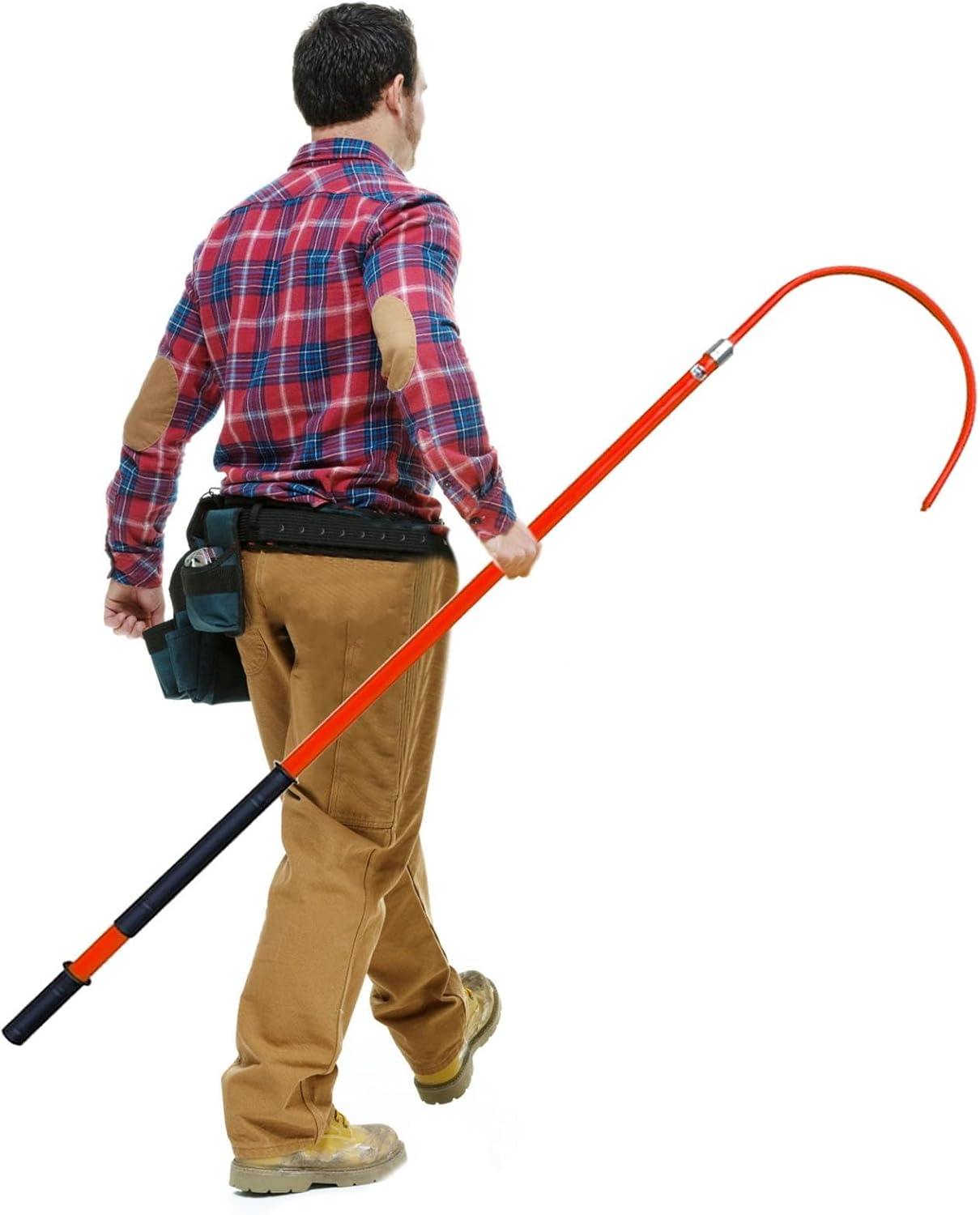 Rescue Hook Emergency Lifesaving Pole High Voltage Insulated Rescue Hook Heavy Duty, Safey Anti-electrocution Body Rescue Hook with 16.5 Inch Opening Hooks, Emergency Protective Equipment(Red,3.3ft/1m