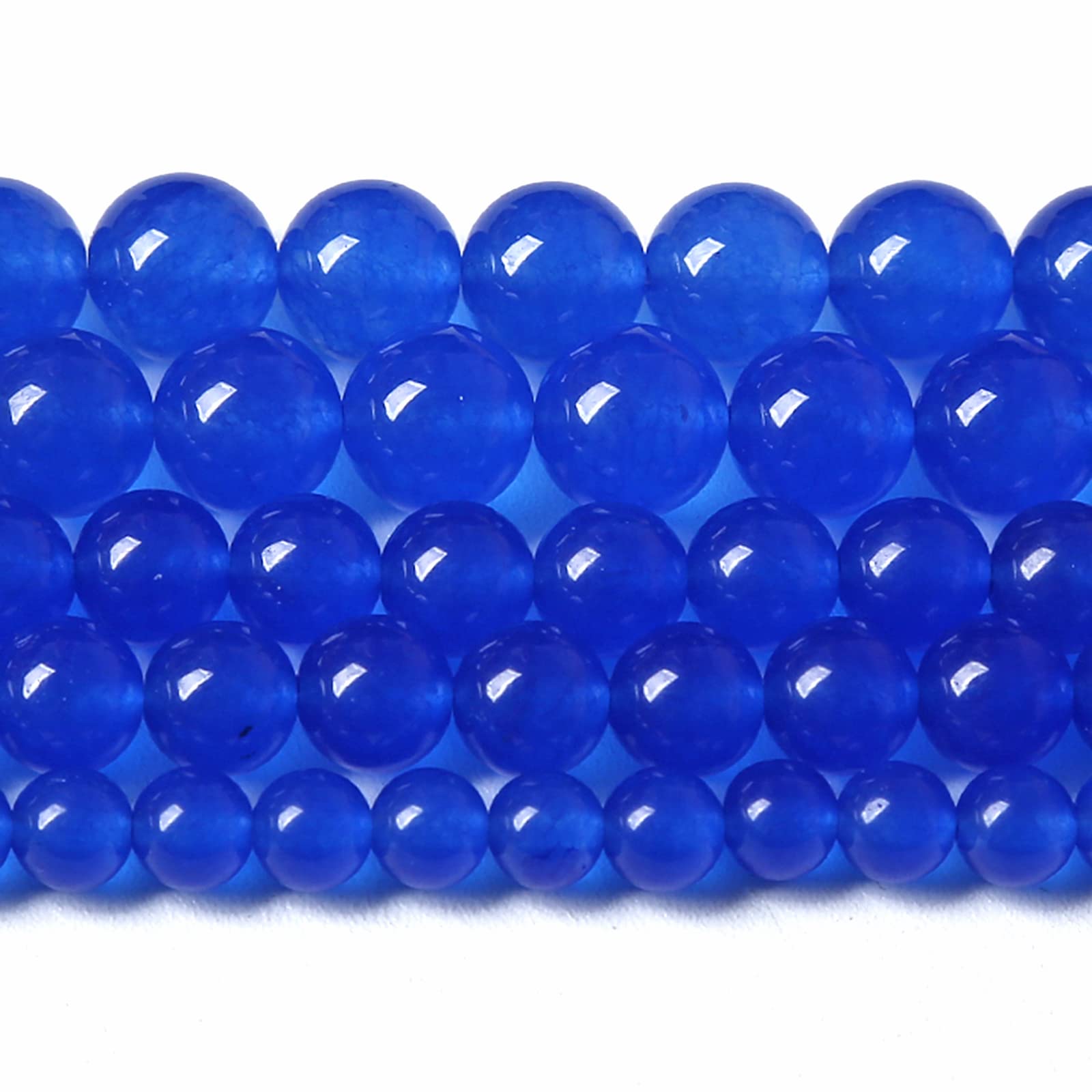 6MM 60PCS Deep Blue Chalcedony Natural Stone Loose Beads for Jewelry Making DIY Bracelet