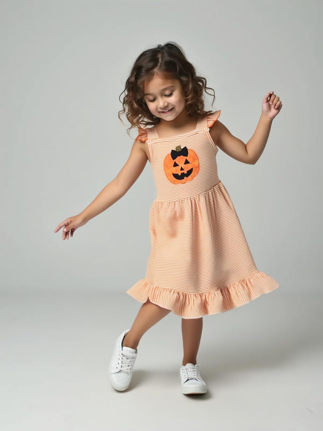 Unique Baby Girls Ruffle Hem Flutter Sleeve Everyday Boutique Dress - Image 2