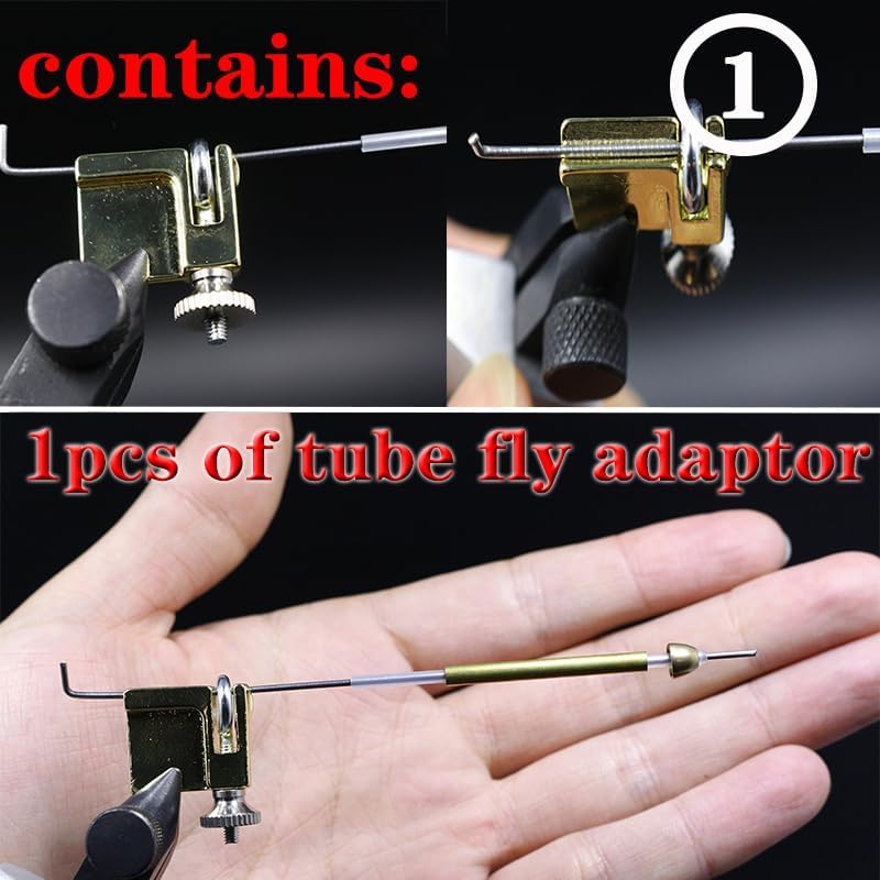 Tube Fly Tying Kit 80PCS Combo Fly Tubing Tools Set Fly Tube Adapter & Cutter with Brass Tube Cone Beads Fly Tying Materials