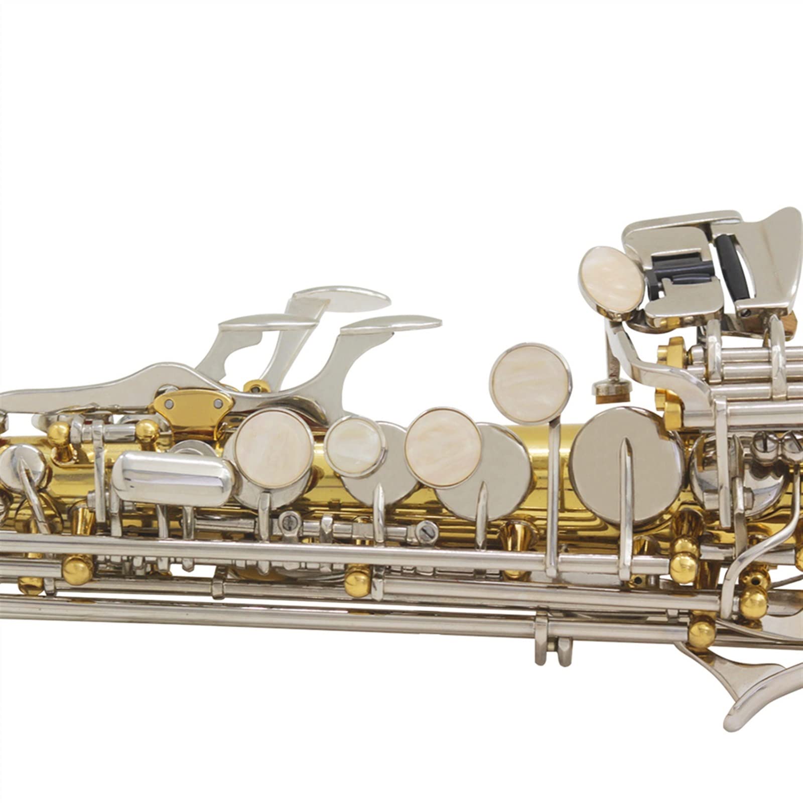 Saxofón Profesional Saxofón BB Latón Tubo Recto Sax Instrumento Musical De Viento De Madera con Caja De Cuero