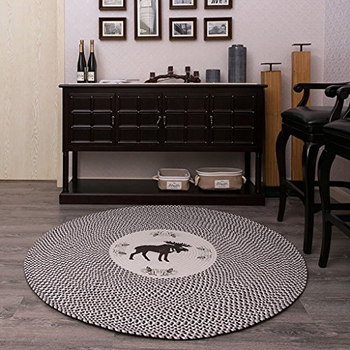 Alfombra beige redonda de algodón MU para salón y dormitorio moderno 5