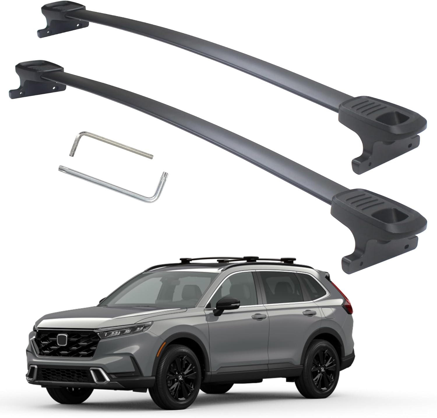 Autekcomma Heavy Duty Roof Rack Crossbars Compatible for Honda CRV 2023-2026(Equipped Factory Flushed Side Rails) Anti-Corrosion,Full Aluminum Die-Casting Black Matte with Max 300LB Loading Weight