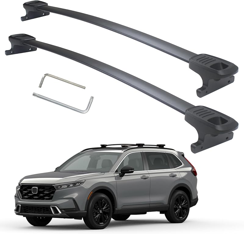 Autekcomma 300lbs Load Weight Roof Rack Crossbars fits Honda CRV 2023-2026 | All Season Large Extra Cargo Hook Anti-Corrosion,Heavy Duty 100% Aluminum Black Matte Finishing (Sold as 1 Pair)