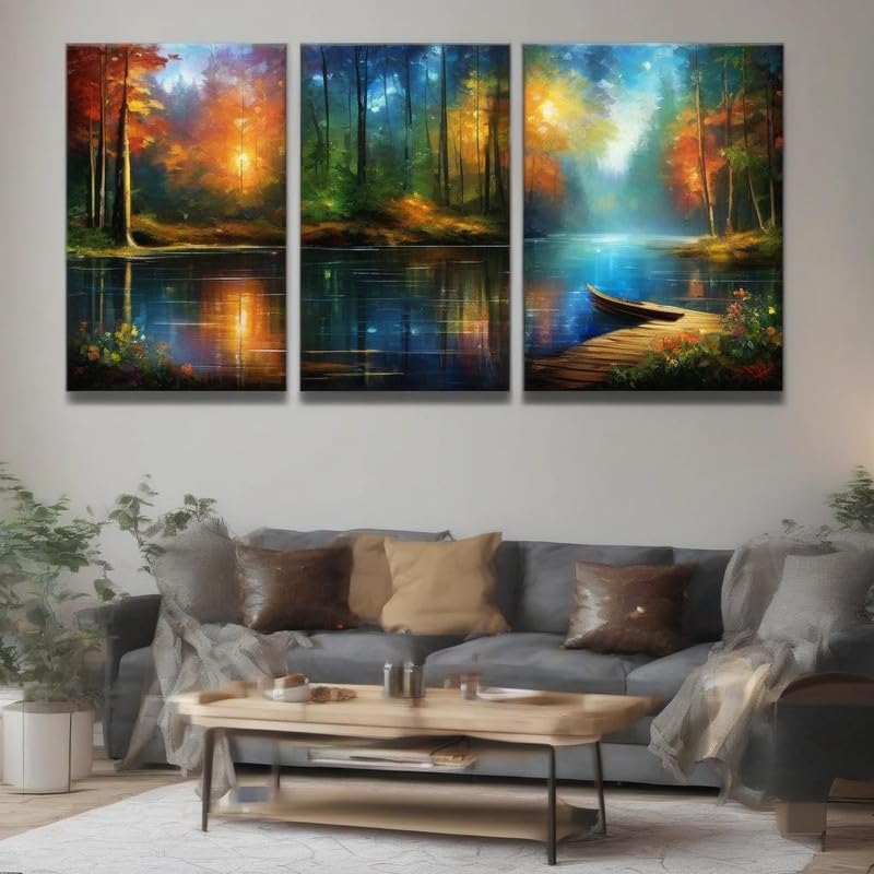 Triptyque Leonid Afremov BensArt posters A4 en tube pour habiller un mur vide sans pliure