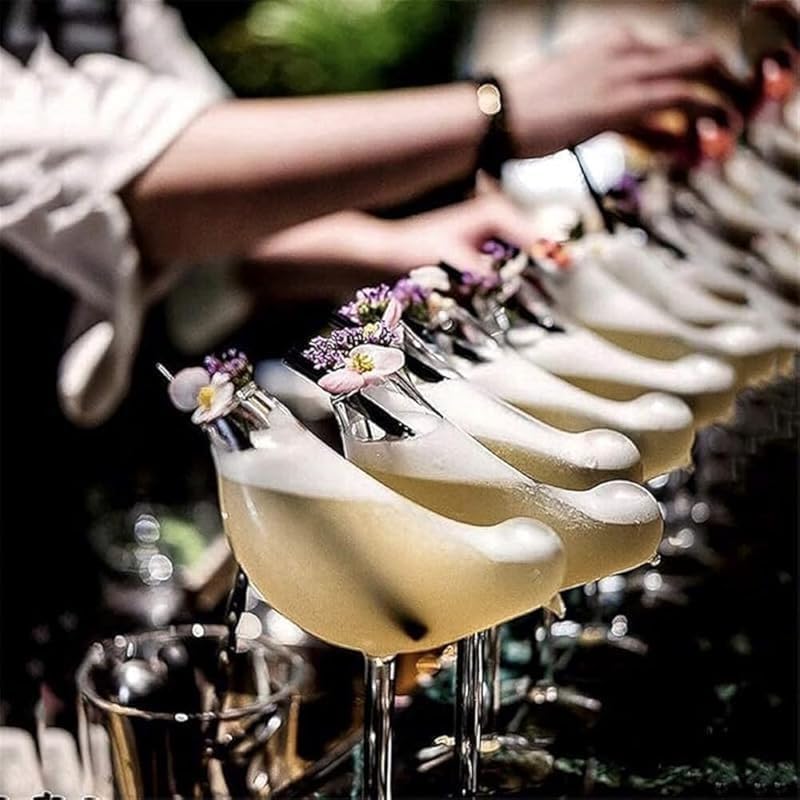 AZIEBAYドリンキングジャー白鳥ガラスの創造的な分子ワイングラスの個性的な形、鳥の写真のカクテルグラス