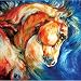 Westland Giftware Mustang Wild West Canvas Wall Art by Artist Marcia Baldwin, 15" x 15"
