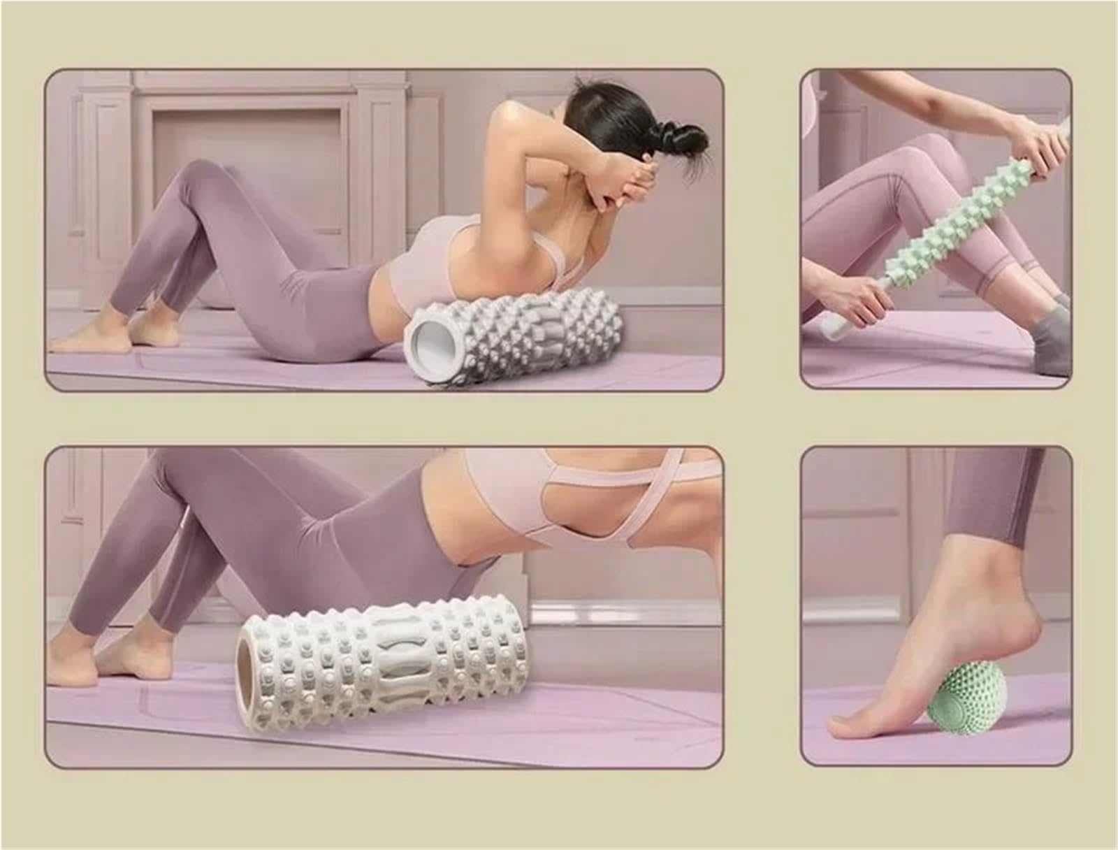 Rodillo de masaje espalda for ejercicio, columna Yoga, gimnasio, Fitness, Pilates Para Entrenamiento(Color2)