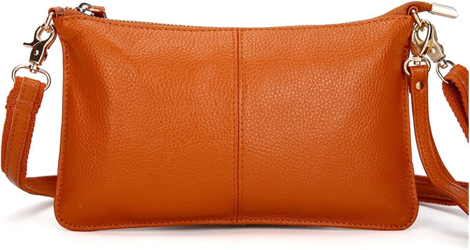 女性の本物の革のクラッチキャンディーカラーショルダーバッグ女性ファッションクロスボディバッグ小さなクラッチバッグ (Color :